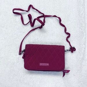 Vera Bradley Red Quilted Crossbody Wallet Purse